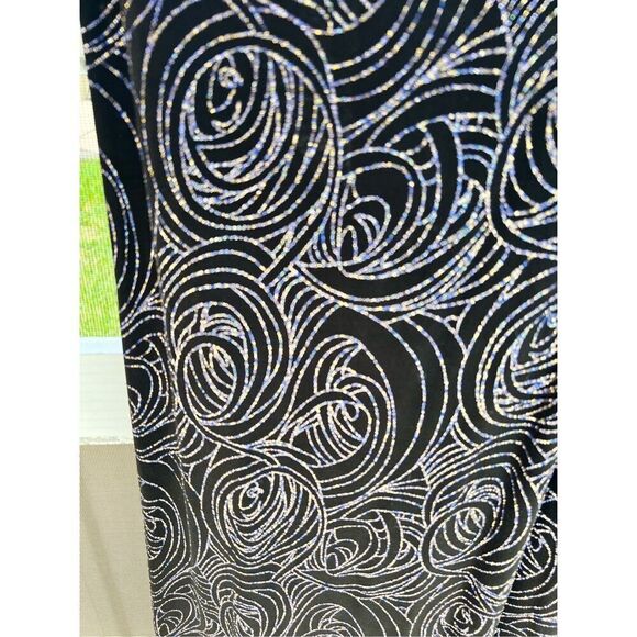 Slinky 90s Black Midi Dress Glitter Open Back Spaghetti Straps Diamond Cut S - Picture 4 of 14